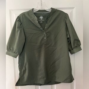 Healing Heart Scrub Top Blouse S Olive Green